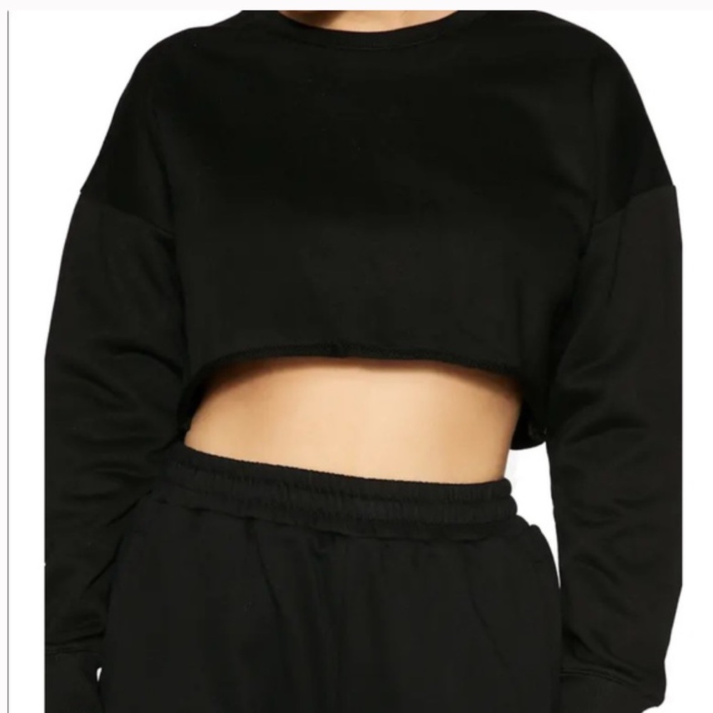 Naked Wardrobe Black Cropped Sweatshirt